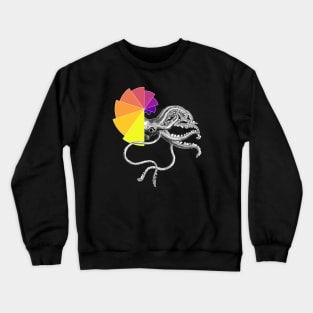 Ammonite Sunset Shell | Black Red Yellow Bar Chart Black Crewneck Sweatshirt